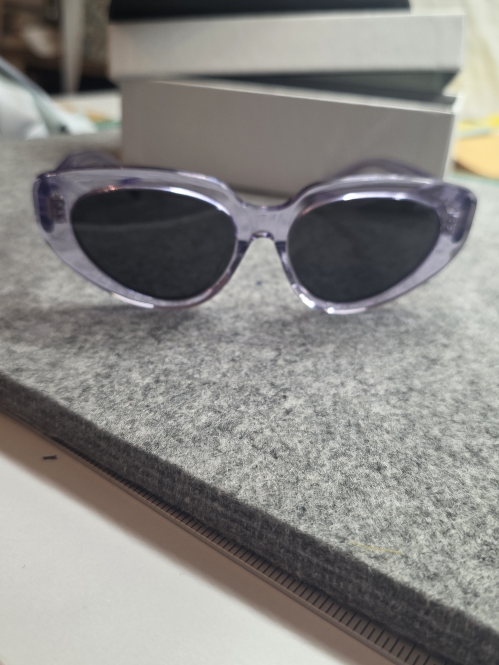 CELINE Translucent Purple Cat-Eye Sunglasses